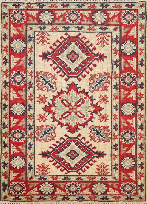 Geometric Kazak Oriental Accent Rug 2x3