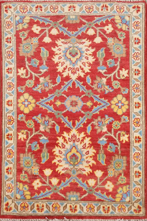 Red Floral Kazak Oriental Foyer Rug 2x3