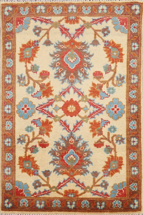 Handmade Floral Kazak Oriental Foyer Rug 2x3