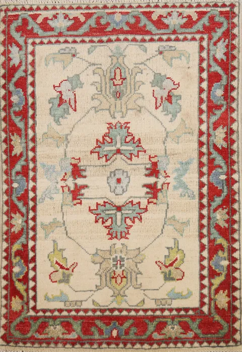 Geometric Wool Kazak Oriental Accent Rug 2x3