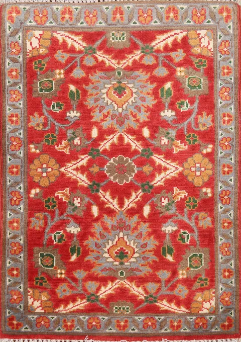 Red Floral Kazak Oriental Foyer Rug 2x3