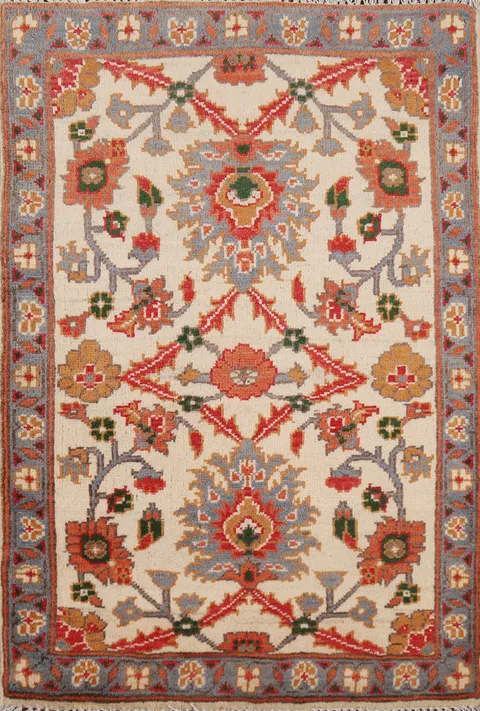 All-Over Floral Kazak Oriental Accent Rug 2x3