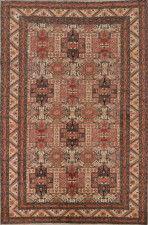 Geometric Wool Anatolian Turkish Area Rug 7x10