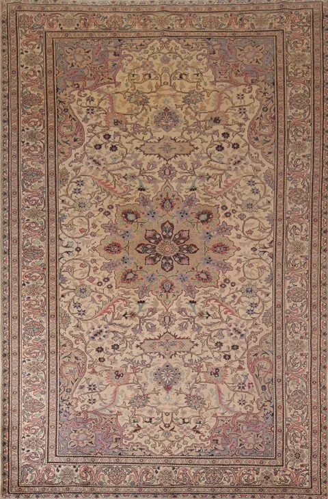 Vintage Floral Wool Anatolian Oriental Area Rug 8x11