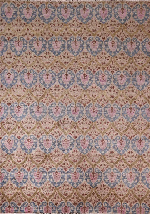 All-Over Wool Contemporary Indian Area Rug 8x10