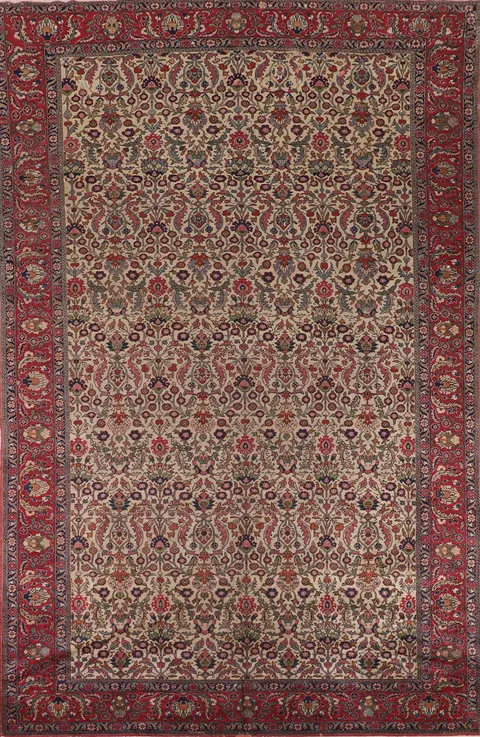 Vegetable Dye Floral Anatolian Turkish Area Rug 8x13