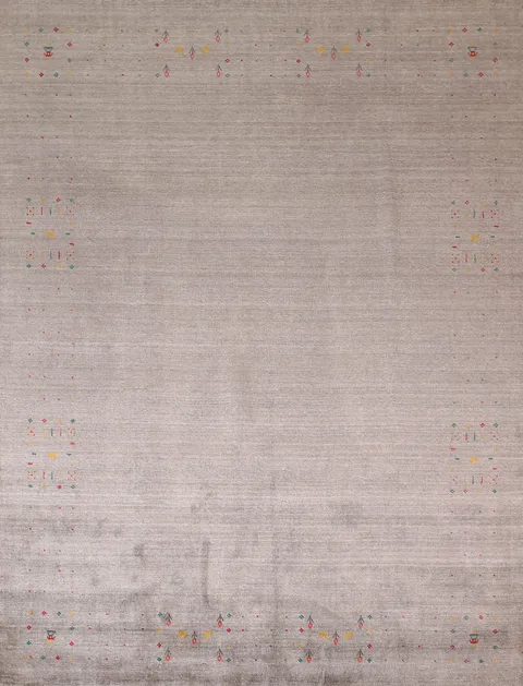 Earth Tone Wool Striped Gabbeh Indian Area Rug 8x10
