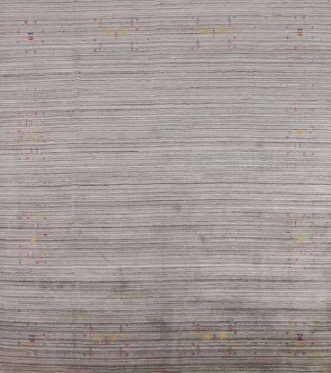 Earth Tone Wool Striped Gabbeh Square Area Rug 8x8