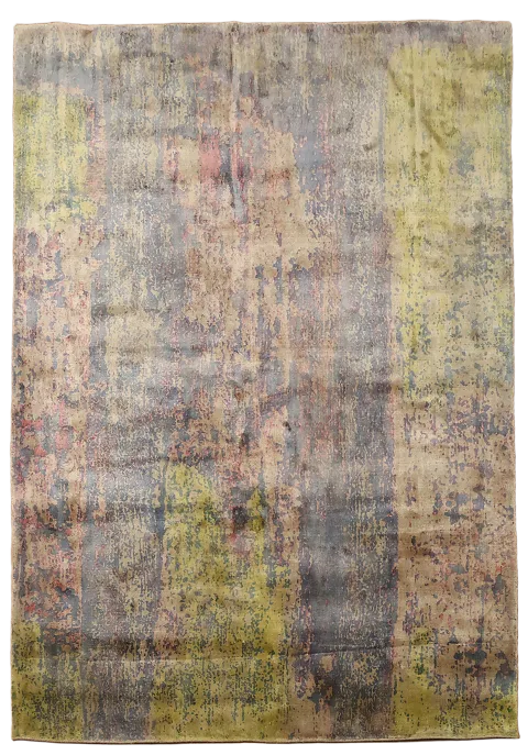 Sophisticated distressed design rug in calming hues 5x8