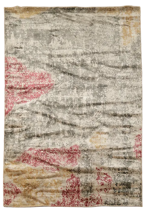 Multicolor Wool Abstract Modern Area Rug 7x10