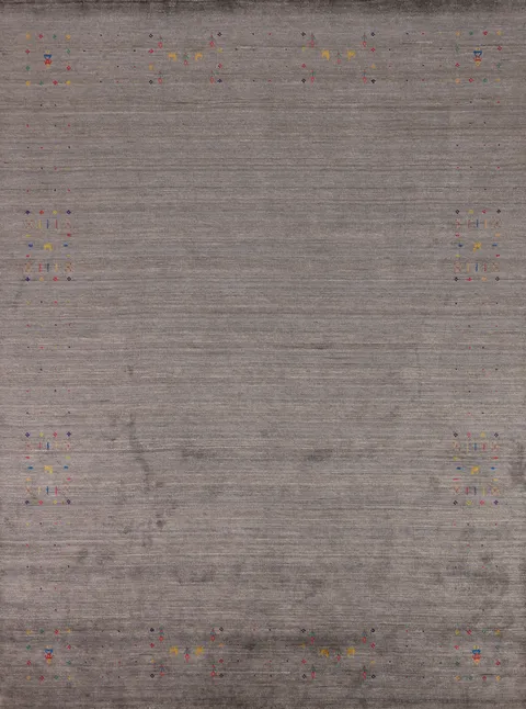 Gabbeh Area Rug 8x10 with Delicate Multi-Color Accent Elements