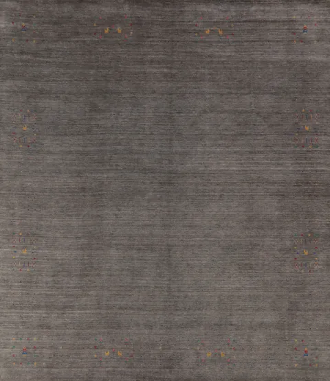 Gray Wool Square Gabbeh Indian Area Rug 10x10