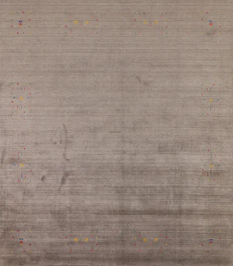 Stylish Gabbeh Area Rug 8x8 Featuring Minimalist Charm