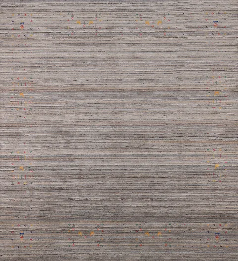 Tribal Striped Wool Gabbeh Indian Square Rug 8x8