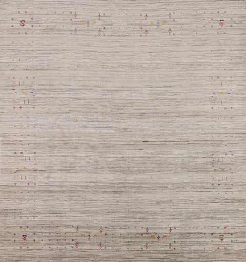 Earth Tone Wool Gabbeh Indian Square Rug 8x8
