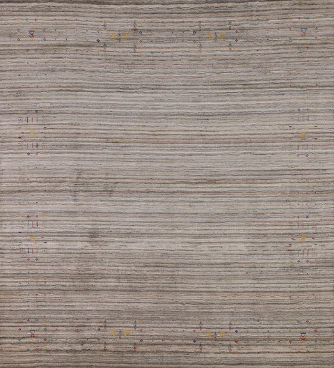 Earth Tone Wool Gabbeh Indian Area Rug 8x8
