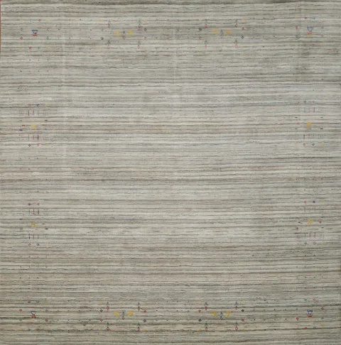 Earth Tone Wool Gabbeh Indian Area Rug 8x8