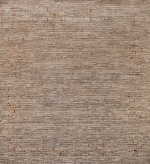 Striped Wool Tribal Gabbeh Square Area Rug 8x8