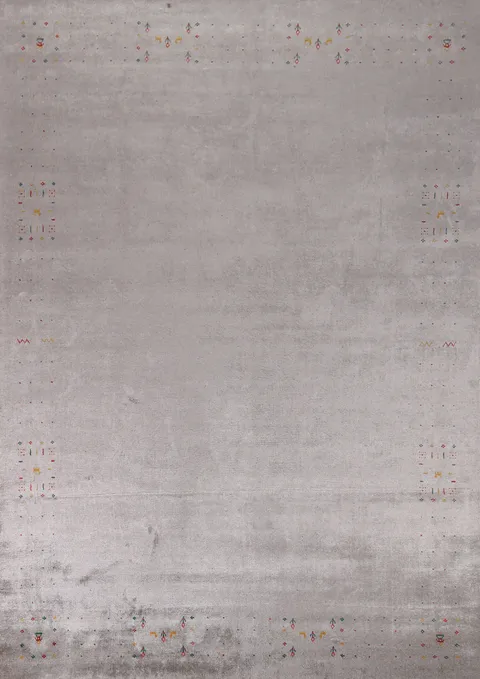 Minimalist Gabbeh Area Rug 9x12 with Delicate Color Touches