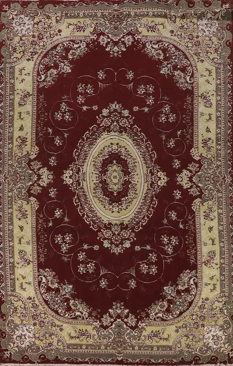 Burgundy Red Kashan Turkish Area Rug 7x10