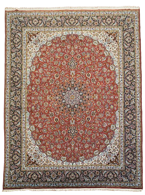 Red Floral Kashan Turkish Area Rug 10x13