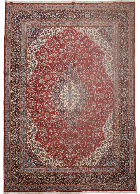 Floral Red Kashan Turkish Area Rug 10x13