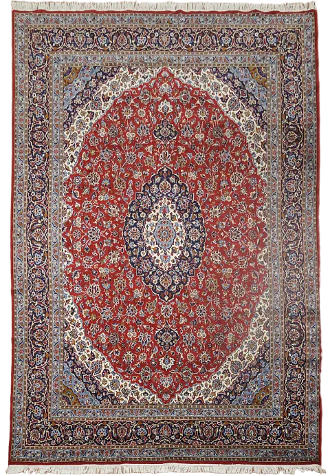Red Floral Kashan Turkish Area Rug 10x13
