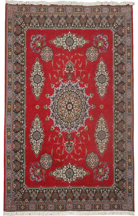 Traditional Red Kashan Turkish Area Rug 10x13