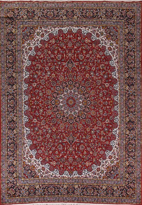 Traditional Red Kashan Turkish Area Rug 10x12
