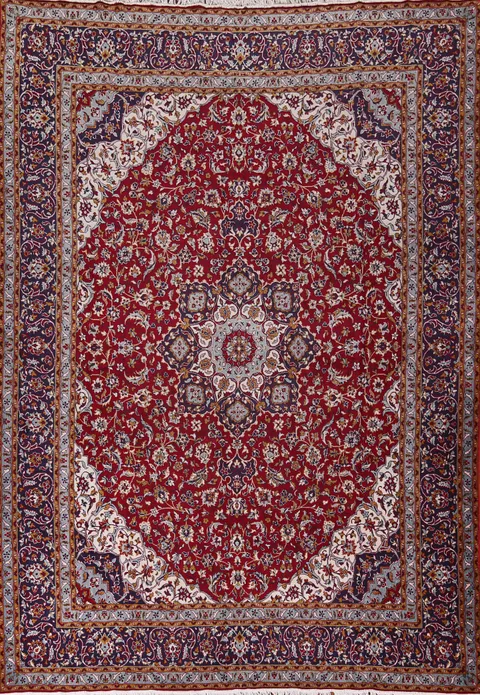 Traditional Red Kashan Turkish Area Rug 10x13