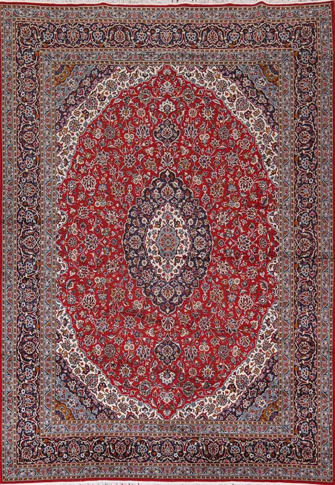 Traditional Red Kashan Turkish Area Rug 10x13
