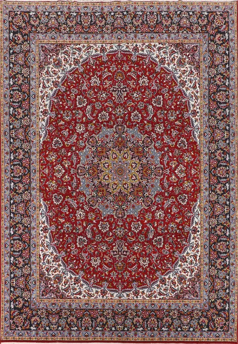 Traditional Red Kashan Turkish Area Rug 10x13