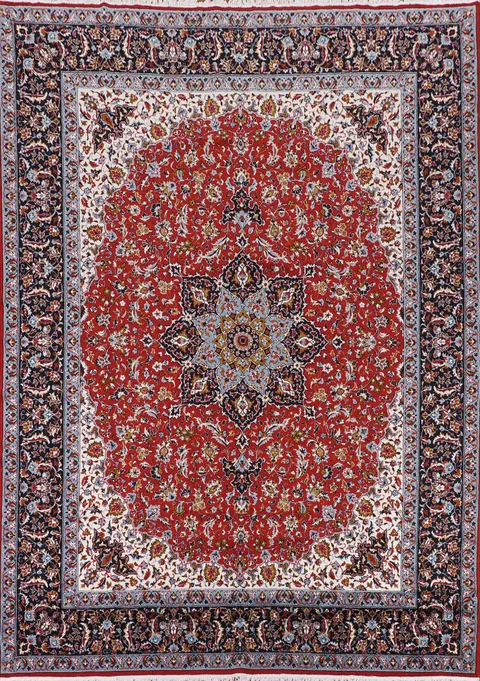 Floral Red Kashan Turkish Living Room Area Rug 10x13