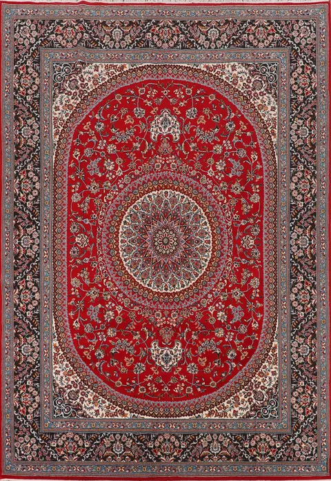 Traditional Red Kashan Turkish Area Rug 10x13
