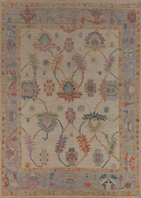 Vegetable Dye Oushak Turkish Area Rug 8x10