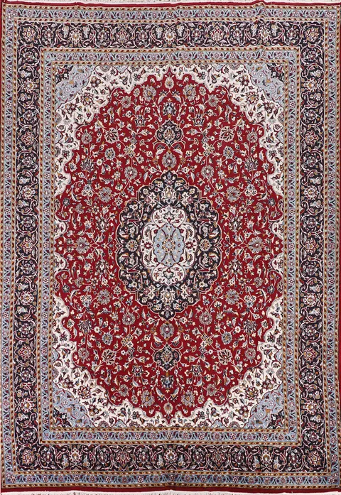 Traditional Red Kashan Turkish Area Rug 10x13