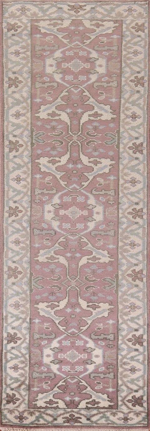 All-Over Floral Oushak Oriental Runner Rug 3x10