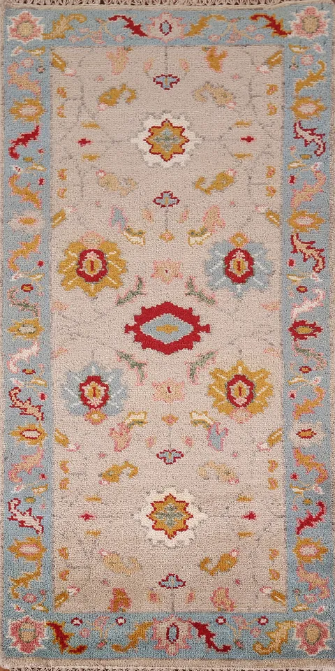 Handmade Wool Floral Oushak Oriental Rug 3x6