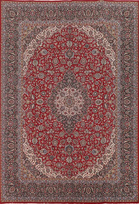 Traditional Red Kashan Turkish Area Rug 10x13