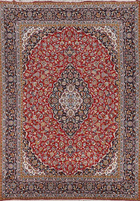 Red Floral Kashan Turkish Area Rug 10x13
