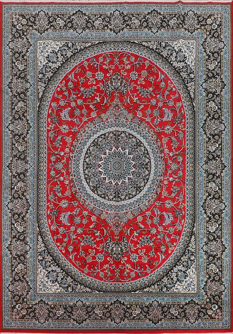 Red Medallion Kashan Turkish Area Rug 10x13