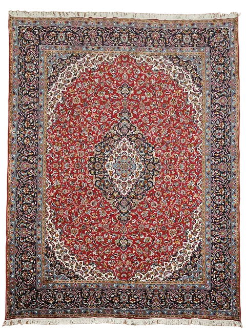 Floral Red Kashan Turkish Area Rug 10x13