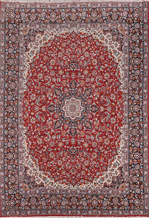 Traditional Red Kashan Turkish Area Rug 10x13