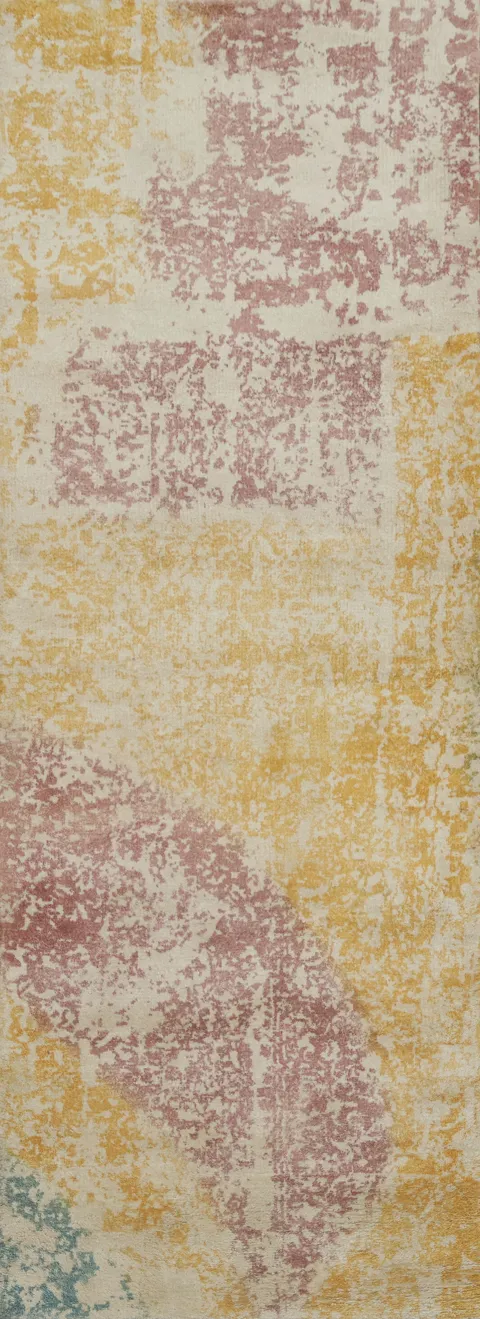 Colorful Abstract Handmade Indian Runner Rug 3x8