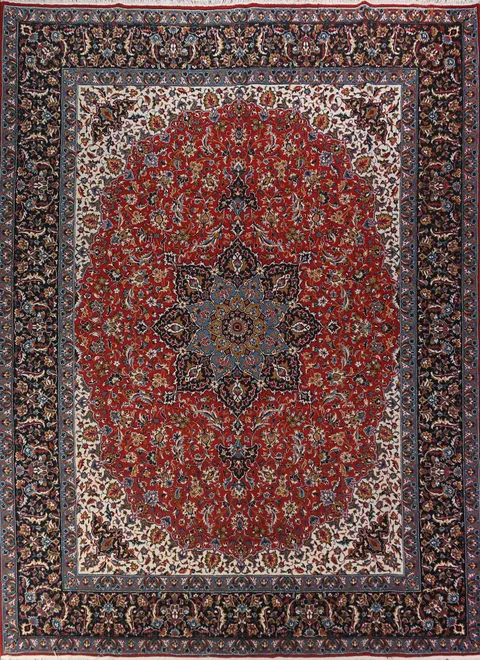 Red Floral Kashan Turkish Area Rug 10x13