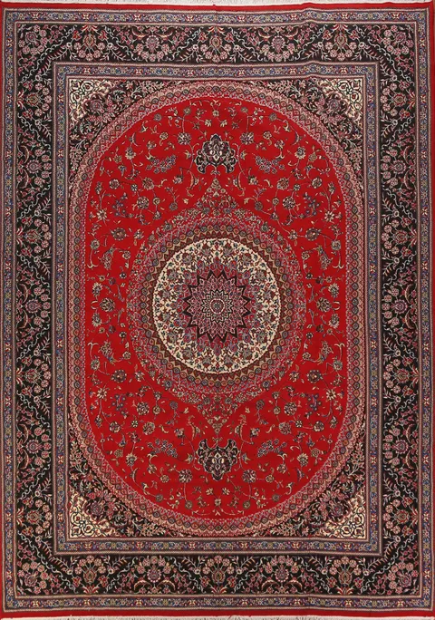 Red Medallion Tabriz Turkish Area Rug 10x13