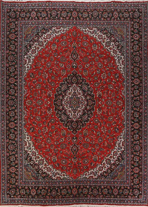 Traditional Floral Kashan Turkish Area Rug 10x13