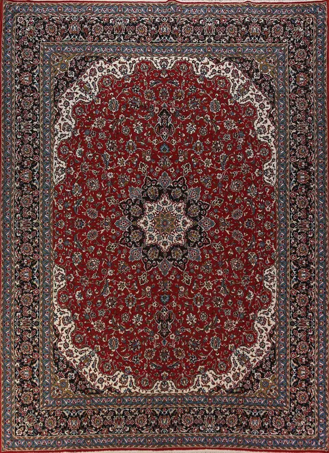 Traditional Floral Kashan Turkish Area Rug 10x13