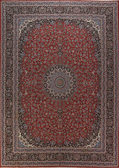Animals Floral Mashad Turkish Area Rug 10x13