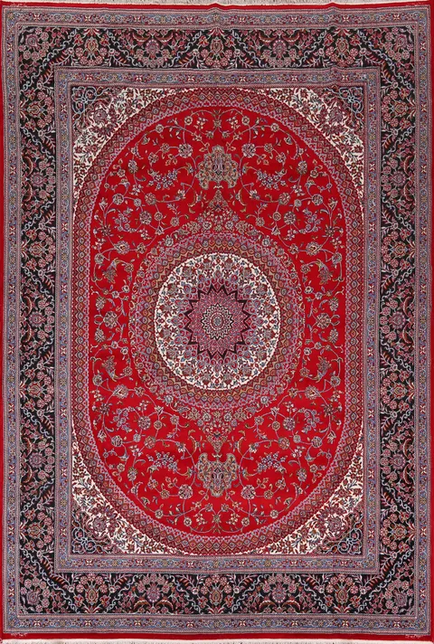 Traditional Floral Kashan Turkish Area Rug 10x13